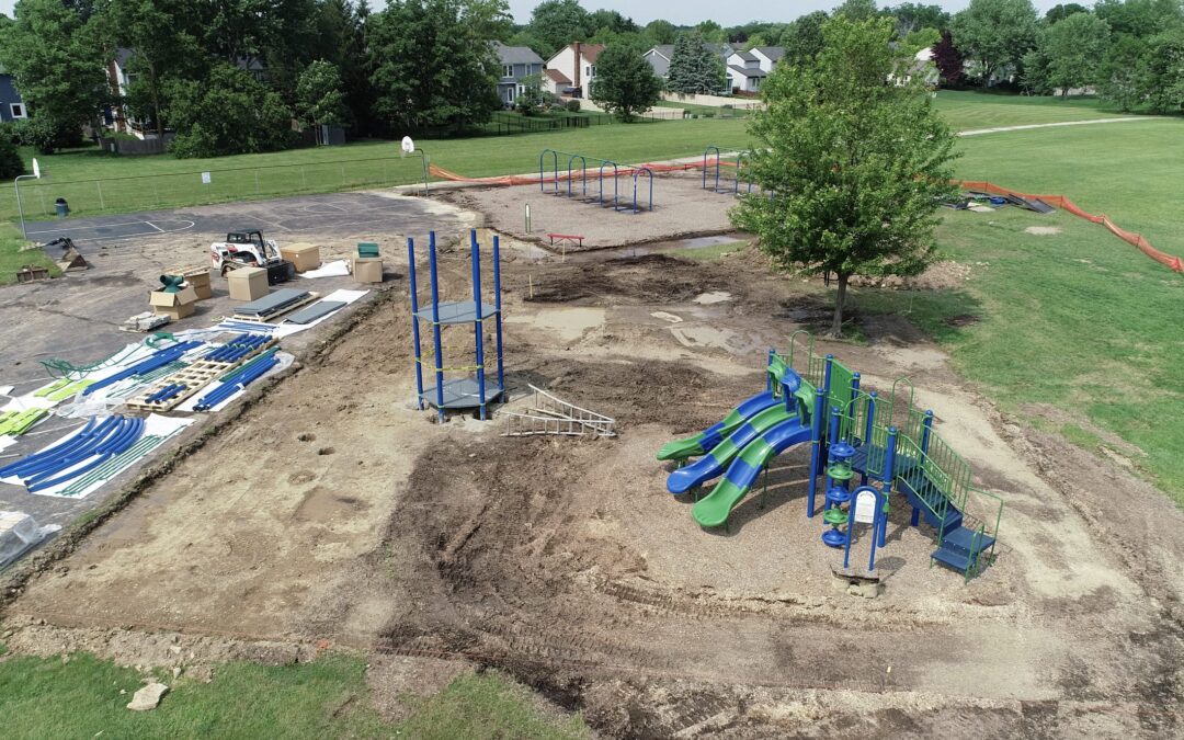 Playground being built.